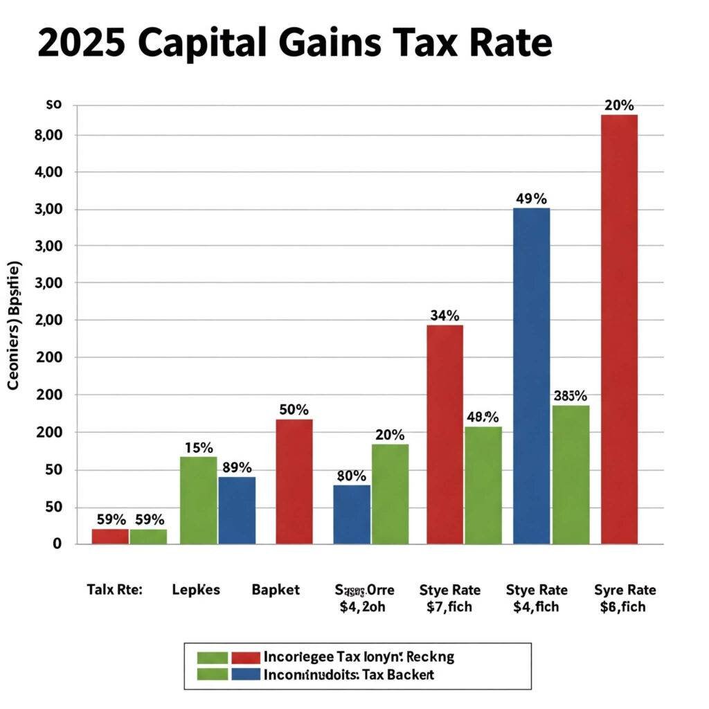 2025 capital gains tax rates by income bracket infographic