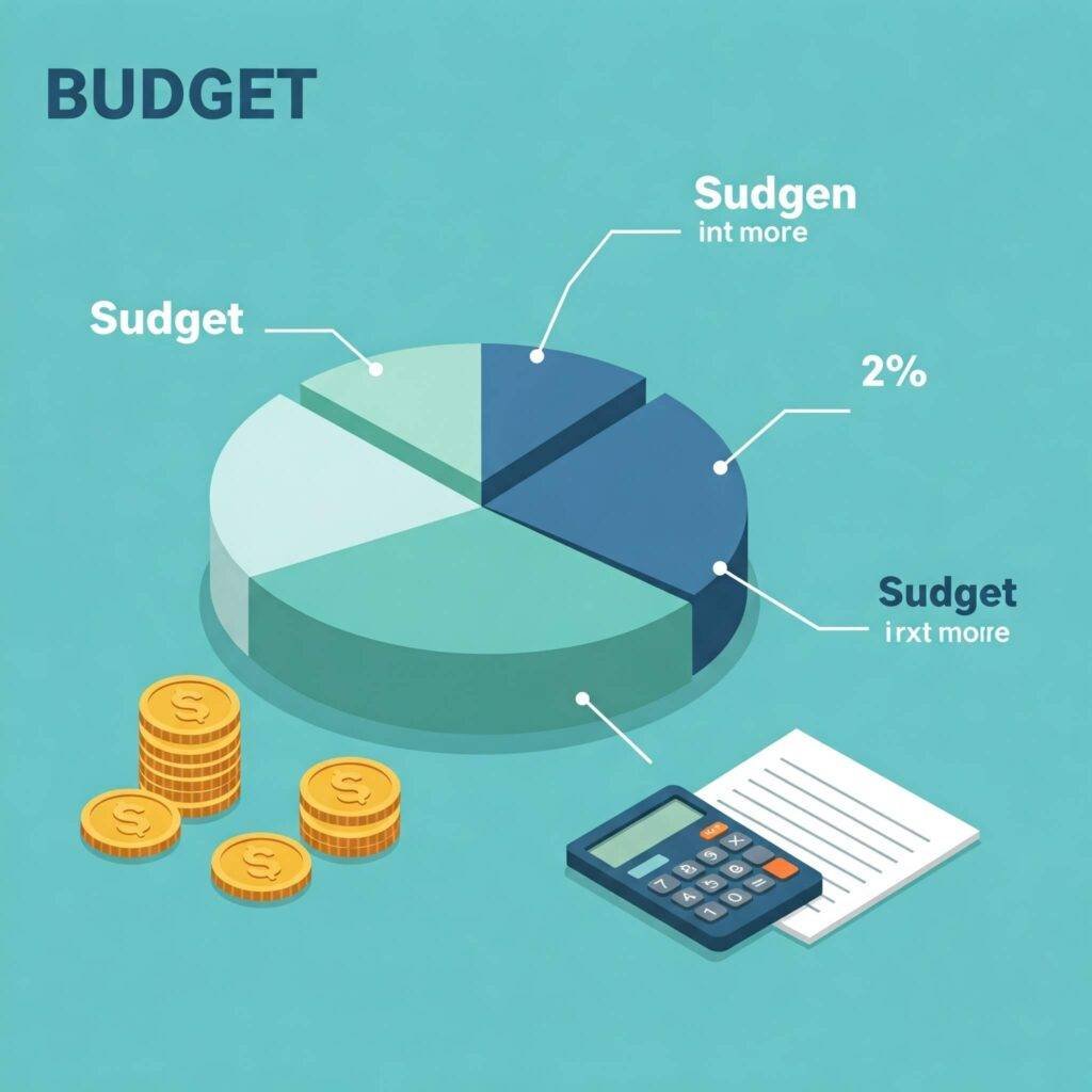 Informative budget management pie chart