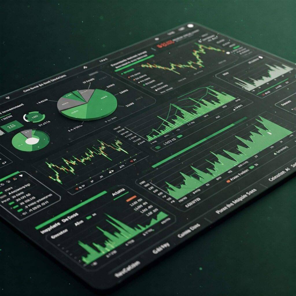 Financial dashboard with investment data