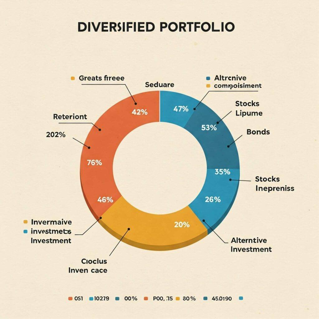 "Diversified portfolio pie chart."