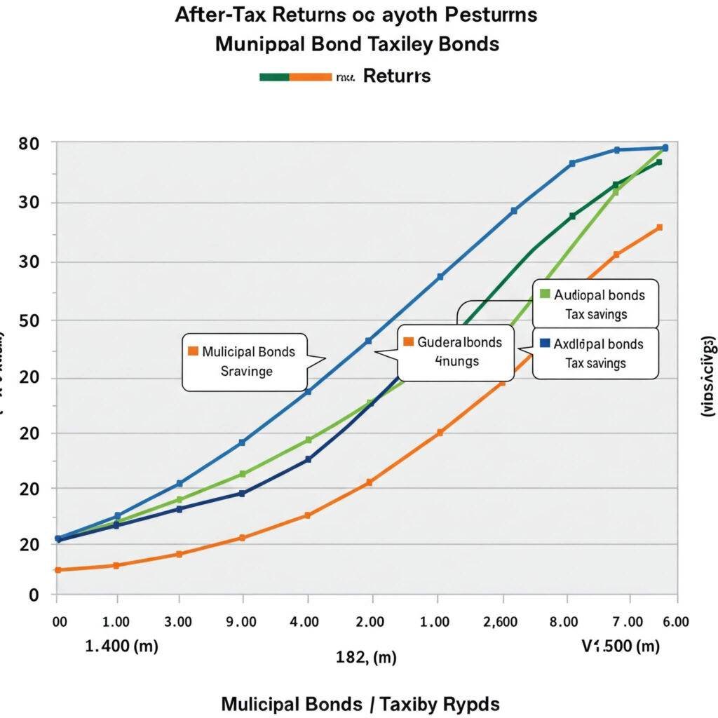 Chart comparing after-tax returns of municipal bonds vs. taxable bonds.