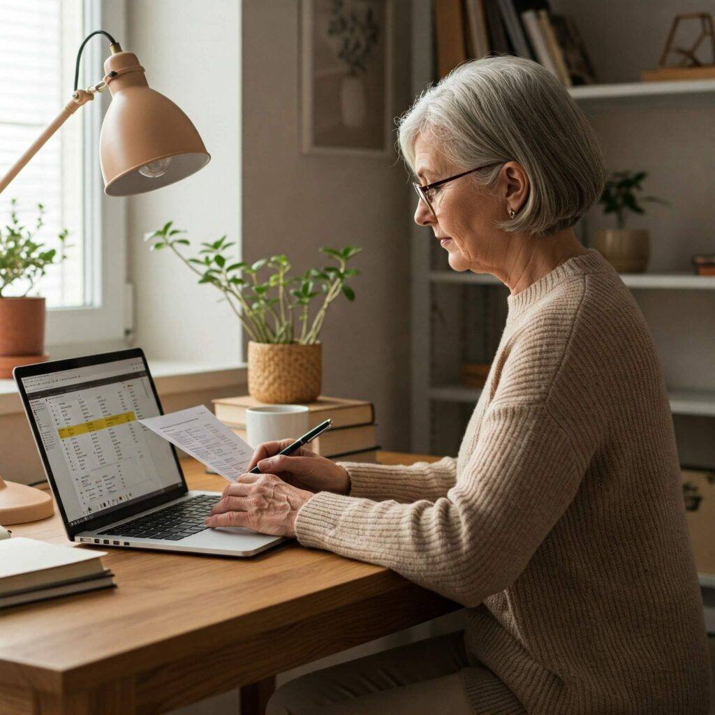 "Budget review at home"
