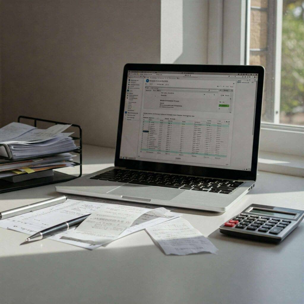 Home office setup for expense tracking