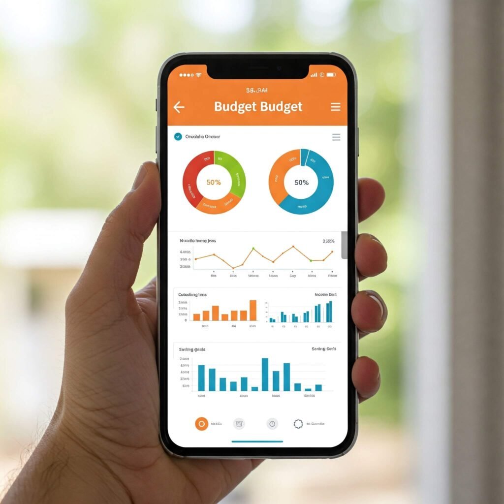 Budgeting app on smartphone