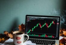 How to Minimize Risk with Smart Investment Strategies Cluttered desk, cold coffee, charts, autumn leaves.