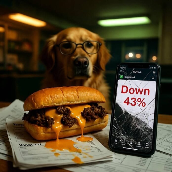 Cheesesteak, red portfolio, judging dog. 2am vibes. Cheesesteak, red portfolio, judging dog. 2am vibes.