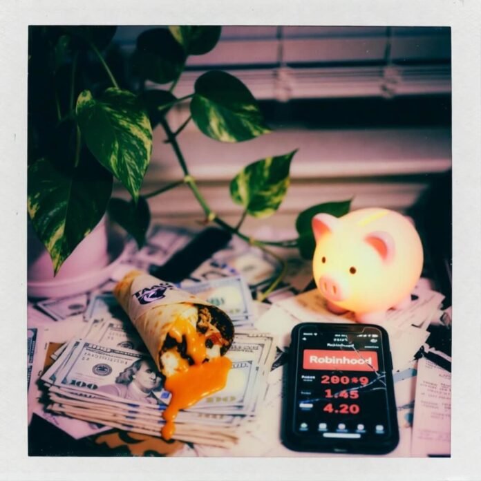 Messy desk, leaking Crunchwrap, losing Robinhood, sad vibes. Messy desk, leaking Crunchwrap, losing Robinhood, sad vibes.