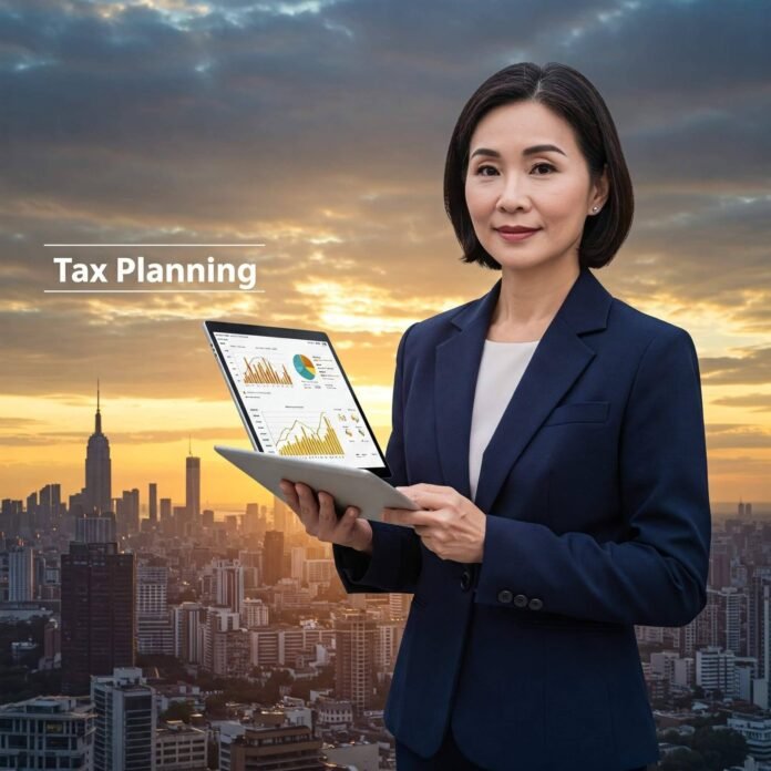 "Confident businessperson in suit with tablet showing financial charts against a city skyline, conveying financial success." "Confident businessperson in suit with tablet showing financial charts against a city skyline, conveying financial success."