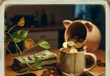 The Secret to Building Wealth: Effective Wealth Management Cracked piggy bank spilling coins into coffee at 2 a.m.